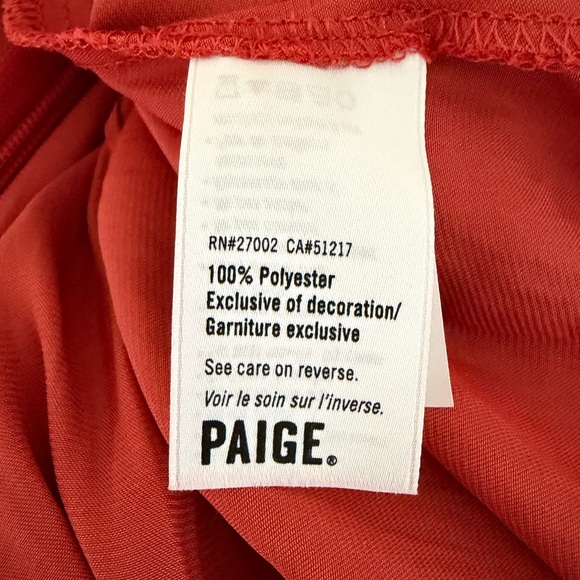 NWT! Paige Tulip Red Parisa Embroidered Detail Satin Wrap Dress. Size XS. - Picture 12 of 14